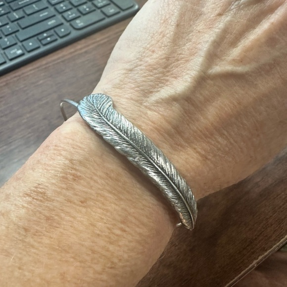 Alex and Ani Leaf Cuff Charm Bracelet - Picture 3 of 3